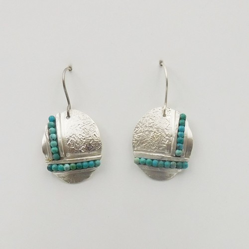 Click to view detail for DKC-1159 Earrings Oval TQ $78
